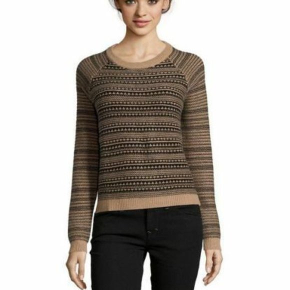 Hayden Caramel & Ivory Knit Cashmere $325 - Picture 1 of 7